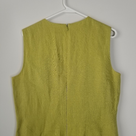Vintage Talbots 100% Irish Linen Green Shift Knee Length Dress Sz 12 Sleeveless - Picture 15 of 16
